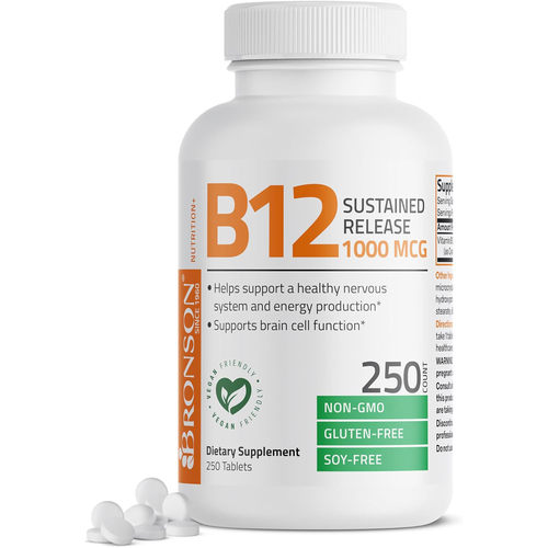 Bronson Vitamin B12 1000 mcg Sustained Release, 250 Tablets