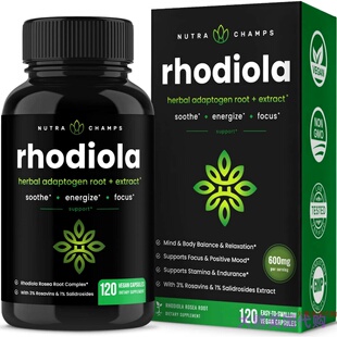 NutraChamps Rhodiola Rosea Supplement 600mg - 120 Capsules