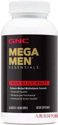 GNC Mega Men One Daily Multivitamin for Men, 60 Count