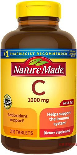 Nature Made Vitamin C 1000mg, 300 Tablets 维生素C