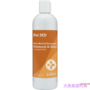 Pet MD Oatmeal and Aloe Shampoo for Cats and Dogs, 16 OZ
