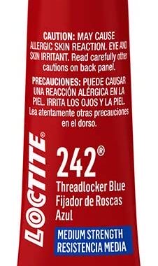 Loctite 37418 242 Blue Medium Strength Threadlocker Tube,6ml