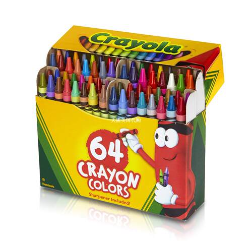 Crayola Crayons, Crayon Box with Sharpener, 64 ct