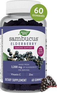 Sambucus Elderberry Gummies Herbal Supplements, 60 Count