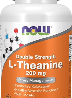 Now Foods L-Theanine Veg Capsules, 200 mg, 120Count L-茶氨酸