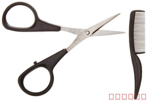 Allary Men's Beard Scissors and Mini Comb Trimming Kit