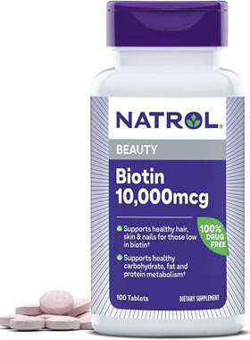 Natrol Biotin Maximum Strength Tablets, 10,000mcg, 100 Count