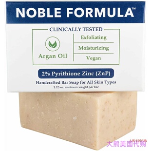 Noble Formula 2% Pyrithione Zinc Argan Oil Bar Soap, 3.25 oz