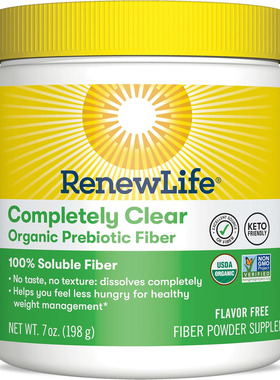 Renew Life Completely Clear Organic Prebiotic Fiber, 198g