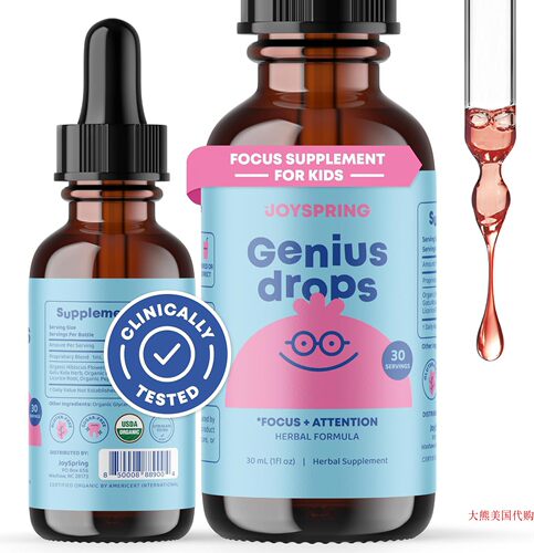 JoySpring Genius Drops, Focus + Attention Herbal Formula