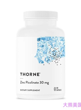 Thorne Research Zinc Picolinate 30mg, 180capsules 比啶甲酸锌