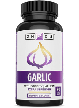 Zhou Garlic with Allicin for Men & Women, 90 Coated Tablets