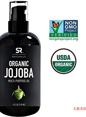Organic Jojoba Oil by SR Naturals, 118 ml, 4 oz