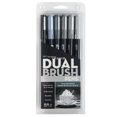 Tombow Dual Brush Pen Art Markers, Grayscale
