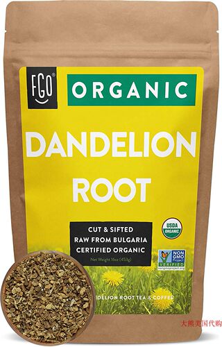 FGO Organic Dandelion Root by Feel Good Organics, 1 lb