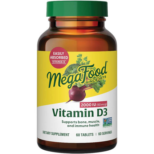 MegaFood Vitamin D3 2000 IU (50 mcg), Immune and Bone Health