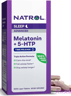 Natrol Advanced Sleep Melatonin + 5HTP, Calming Sleep Aid