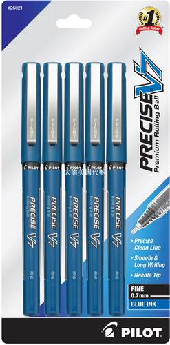 Pilot Precise V7 Stick Rolling Ball Pens, Fine Point, Blue