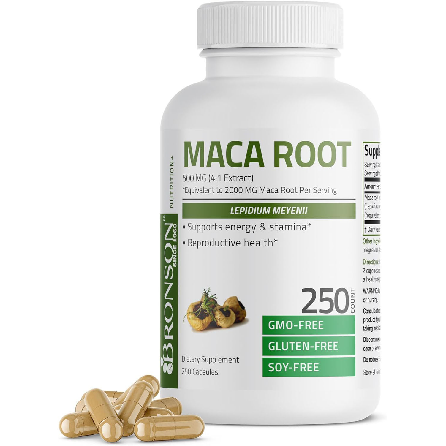 Bronson Maca Root Lepidium Meyenii, 250 Capsules