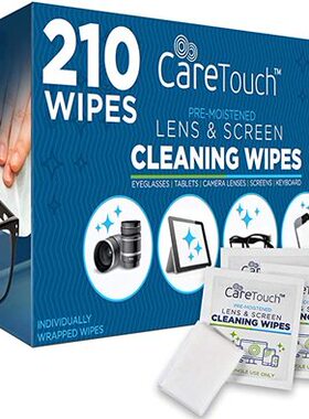 美国直邮 Care Touch Lens & Screen Cleaning Wipes, 210 Wipes