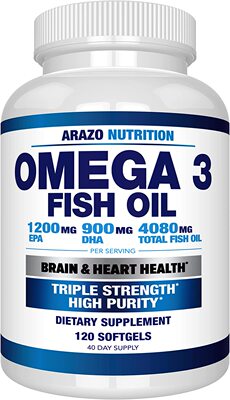 Arazo Nutrition Omega 3 Fish Oil, 120 soft gels 鱼油