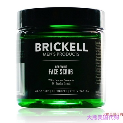 Brickell Men's Renewing Face Scrub for Men, 4oz 男士面部磨砂