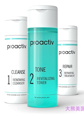 Proactiv 3 Step Acne Treatment, Cleanser, Toner, 30 Day