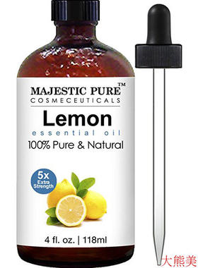 Majestic Pure Lemon Essential Oil for Aromatherapy, 4 fl. Oz