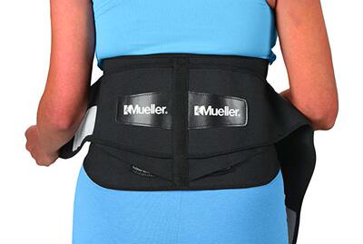 Mueller Lumbar Support Back Brace with Removable Pad, Black