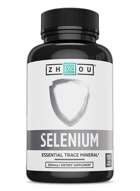Zhou Nutrition Selenium 200mcg for Thyroid, Prostate, Heart