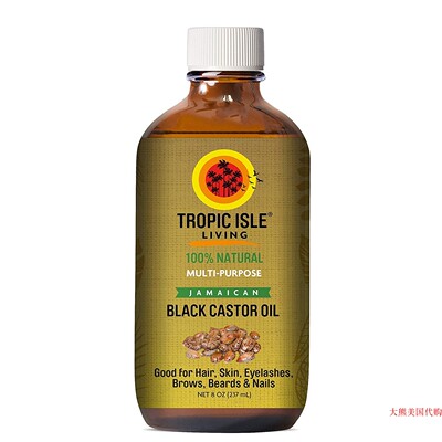 Tropic Isle Living Jamaican Black Castor Oil, 8 oz