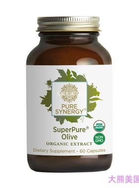 Pure Synergy USDA Organic SuperPure Olive Leaf, 60 Capsules