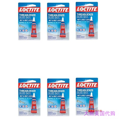 Loctite Heavy Duty Threadlocker, 0.2 oz, Blue 242, 6 Pack