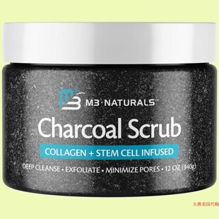 M3 Naturals Charcoal Body Scrub Infused Collagen & Stem Cell