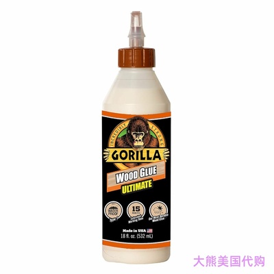 Gorilla Ultimate Waterproof Wood Glue, Natural Wood Color