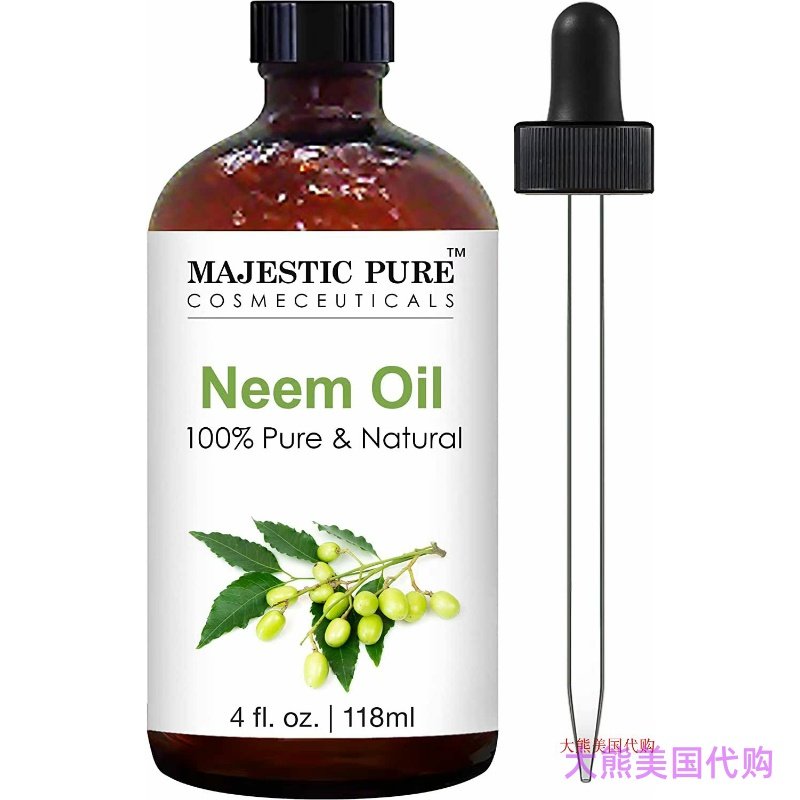 苦楝油 118ml, MAJESTIC PURE Neem Oil, 4 oz