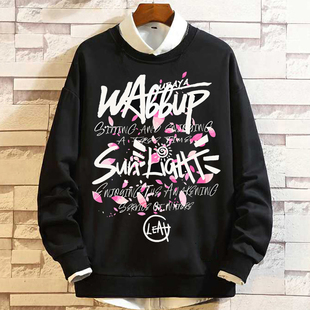 超特大码 加肥加大11XL肥佬400斤休闲带绒体恤圆领卫衣男 胖哥欧版