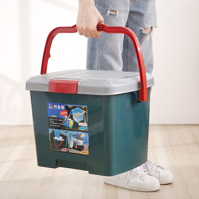 水桶可坐塑料桶带盖桶凳收纳桶车载洗车储物桶户外手提方形钓鱼桶