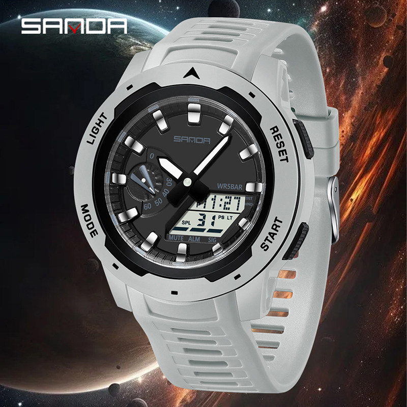 三达女学生初高中电子男款青少年考试专用只看时间闹钟防水电子表