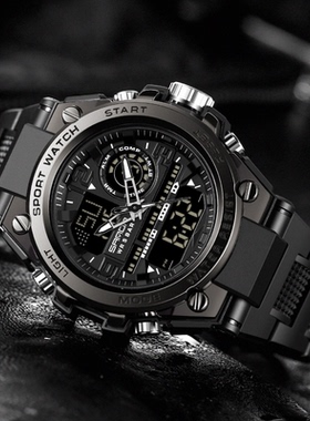 【当兵专用】金刚狼手表男士多功能防水夜光双显户外运动电子手表