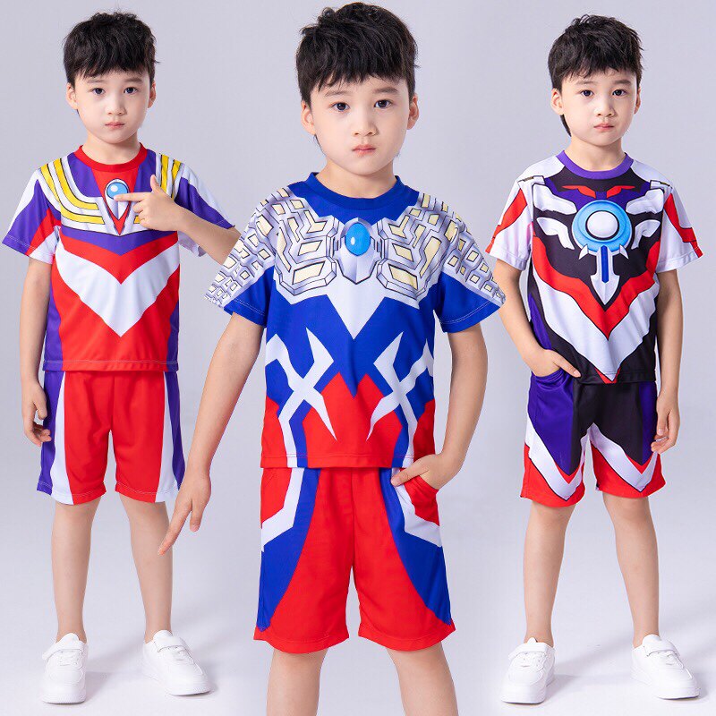 正版奥特曼衣服男童夏季套装