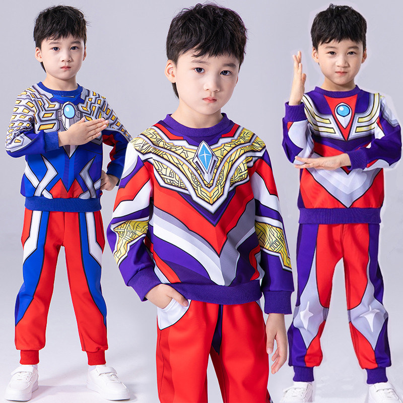 正版奥特曼衣服男童卫衣套装