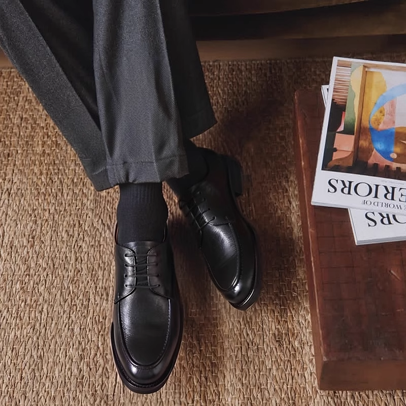 【超长质保90天】弓长梦真皮商务正装皮鞋职场德比鞋结婚新郎鞋