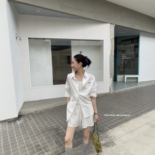 TTOO VOUIS亚麻棉衬衫套装女2026夏季新款棉麻衬衣休闲短裤两件套