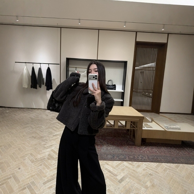 摩登197短款皮毛一体羊羔毛外套