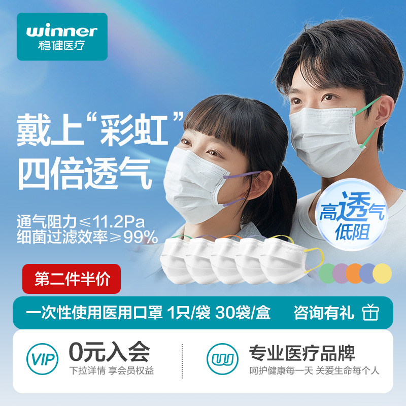 Winner稳健空气口罩夏季薄款透气
