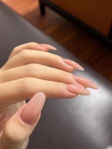 穿戴甲手工定制甄嬛华妃同款纯冰透裸色美甲成品贴片假指甲可拆卸