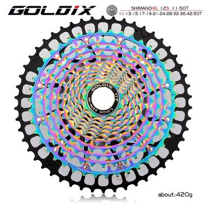 GOLDIX山地公路自行车CNC轻量11 12速单盘改装一体成形炫彩飞轮