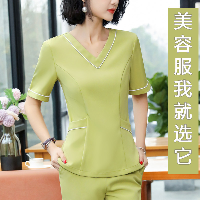 气质时尚美容师工作服女养生馆美容院工装职业套装足浴疗技师夏季
