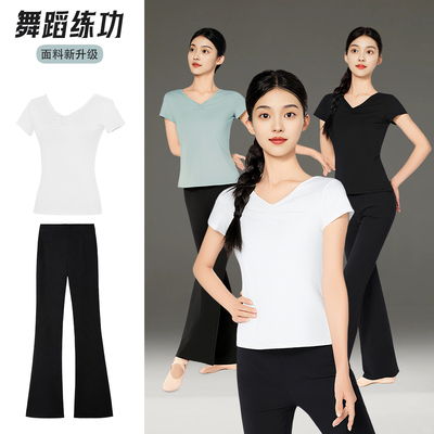 舞蹈练功服夏季白色短袖大童